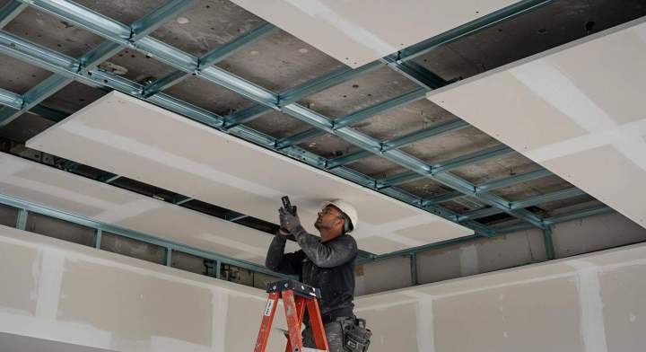 Pose de plafonds suspendus esthétiques